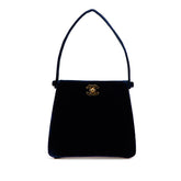 シャネル ココマーク ミニハンドバッグ ネイビー ベロア レディース CHANEL 【中古】